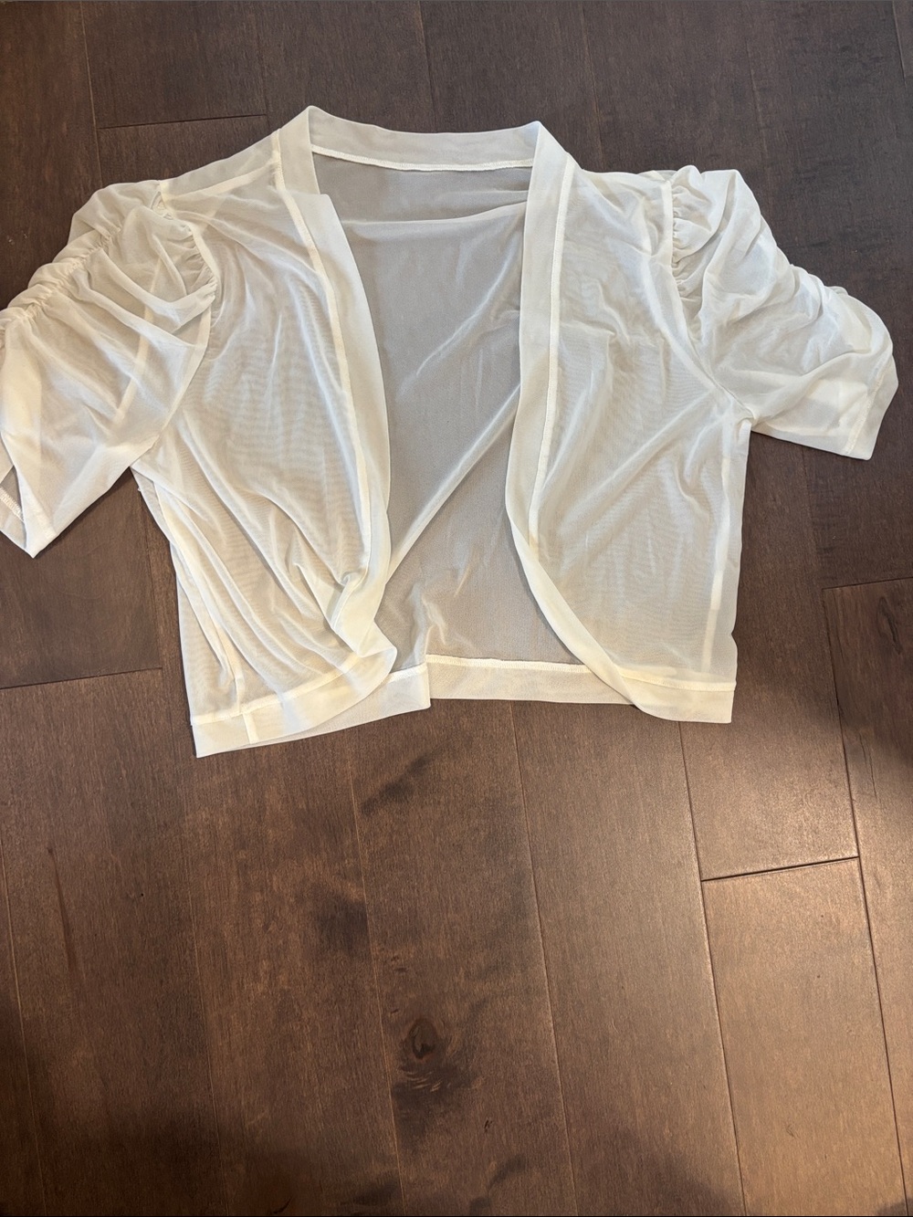 Sheer White Cropped Bolero Shrug - Lightweight Women’s Top